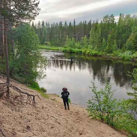 샬레 Visit Lapelland - Riverside Village With A Nature View, Fireplace, Sauna, Kitchen *