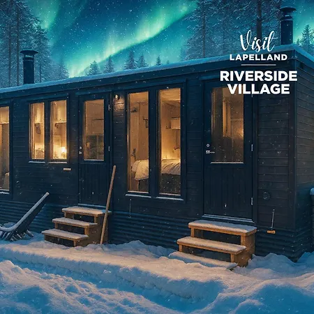 샬레 Visit Lapelland - Riverside Village With A Nature View, Fireplace, Sauna, Kitchen