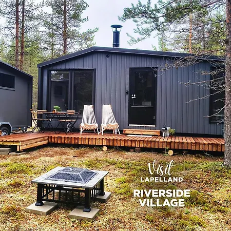 샬레 Visit Lapelland - Riverside Village With A Nature View, Fireplace, Sauna, Kitchen Äkäslompolo