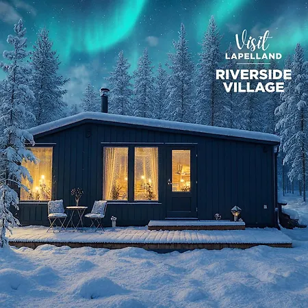 샬레 Visit Lapelland - Riverside Village With A Nature View, Fireplace, Sauna, Kitchen Äkäslompolo